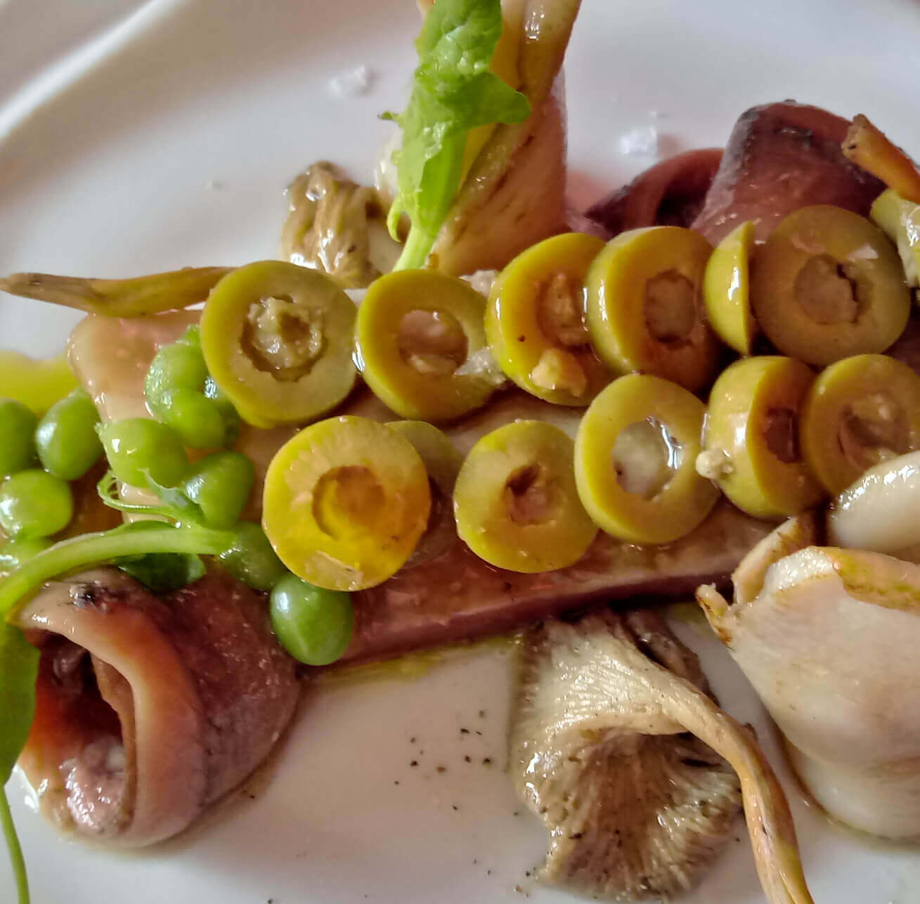Receta de atún, aceitunas Gordal, boletus y Anchoas