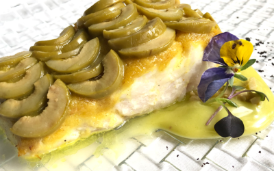 Reto de la Aceituna de Pedro Larumbe: explosión de color para un pescado blanco